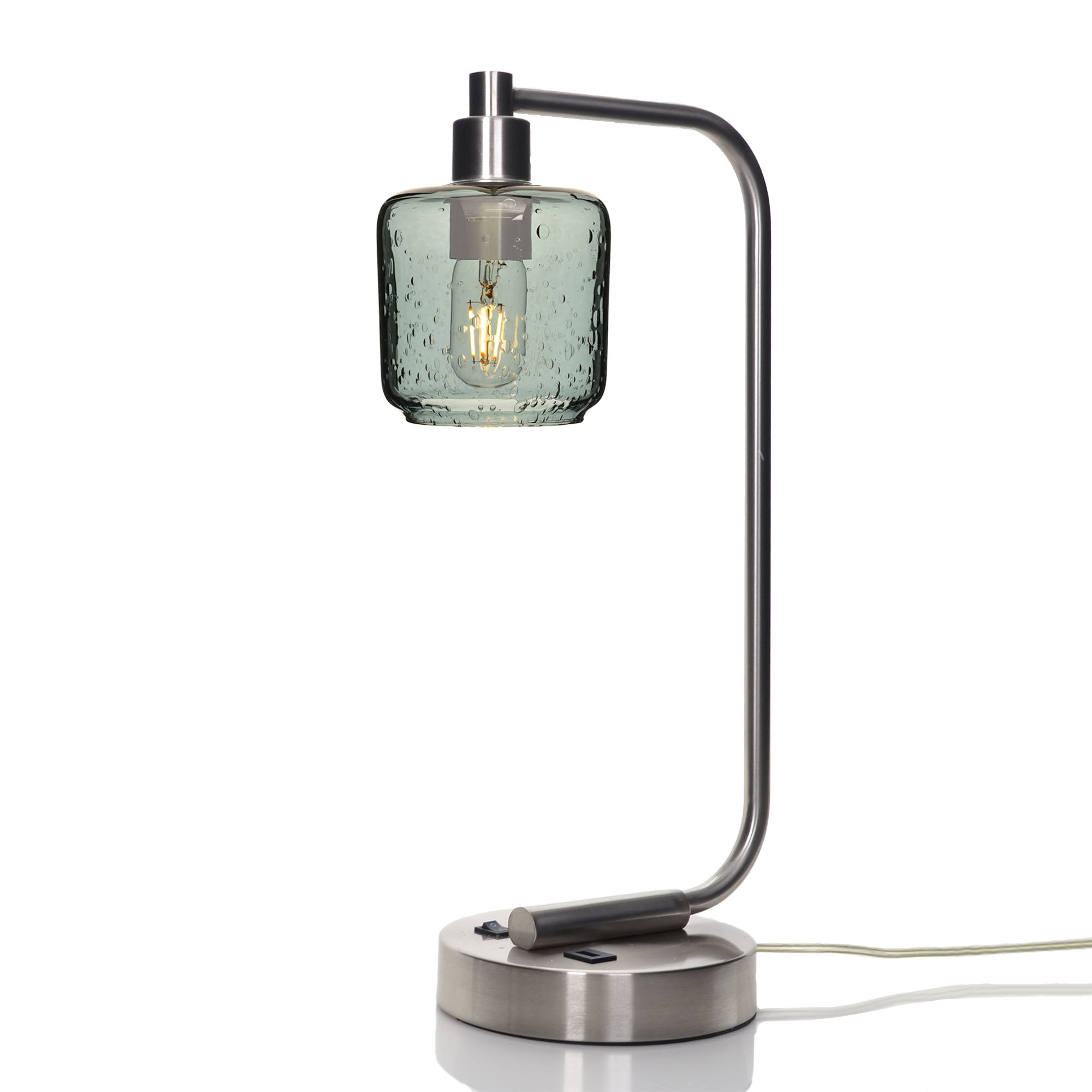 601 Table Lamp-Glass-Bicycle Glass Co - Hotshop-Lunar-Slate Gray-Brushed Nickel-Bicycle Glass Co