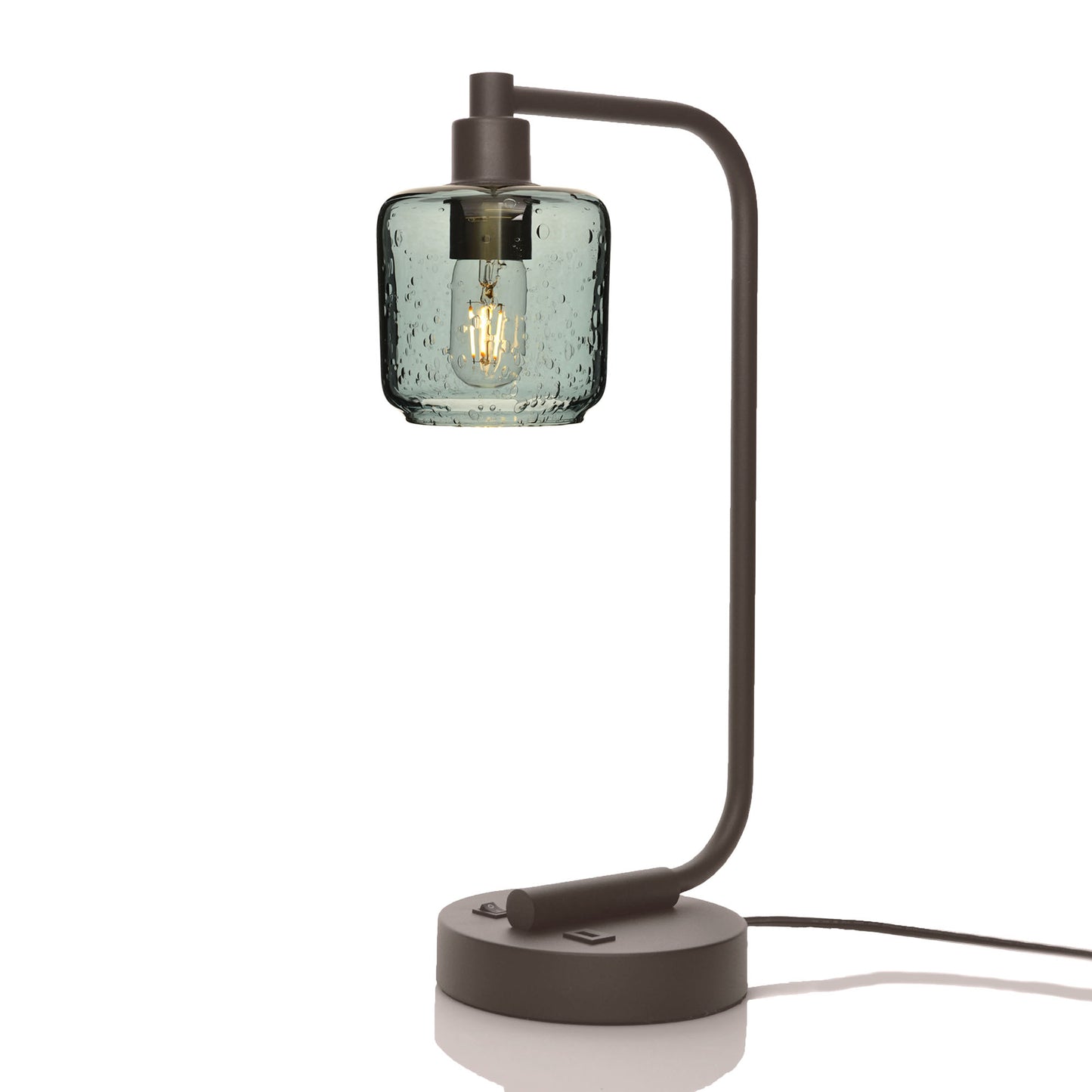 601 Table Lamp-Glass-Bicycle Glass Co - Hotshop-Lunar-Slate Gray-Dark Bronze-Bicycle Glass Co