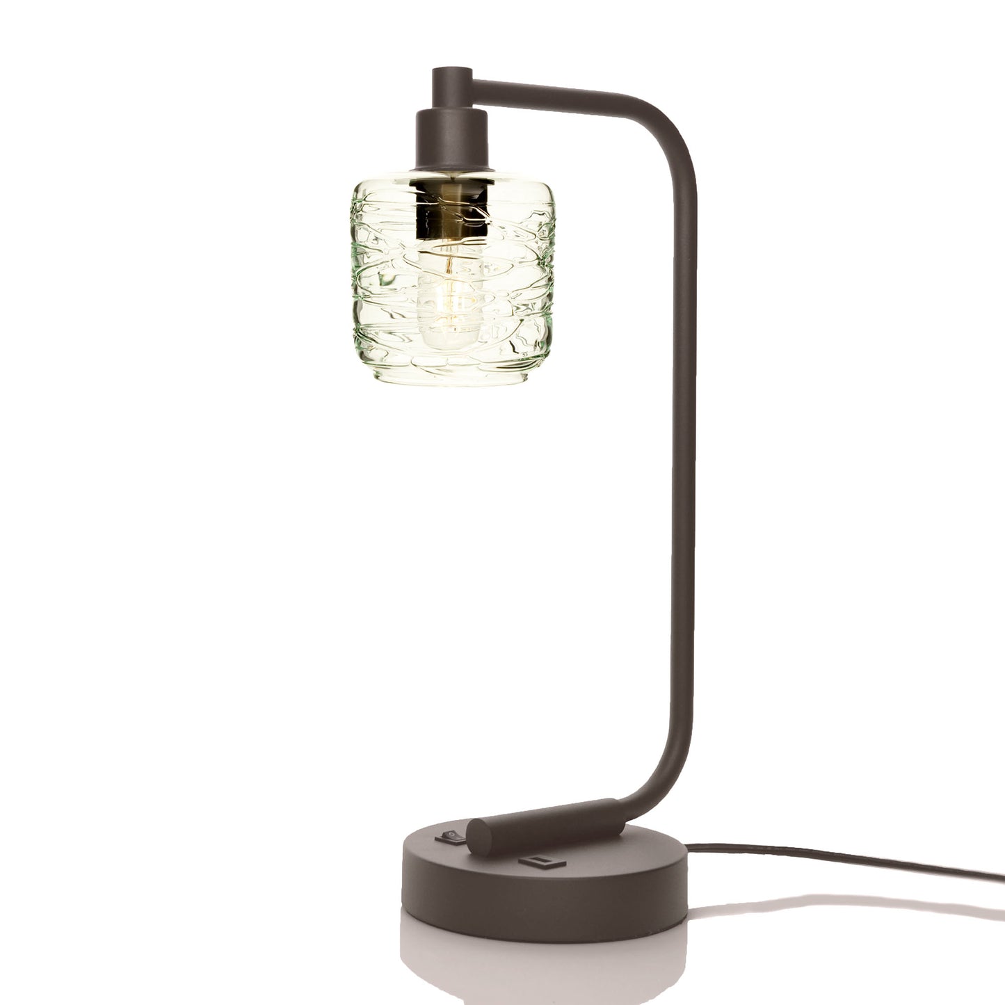 601 Table Lamp-Glass-Bicycle Glass Co - Hotshop-Spun-Eco Clear-Dark Bronze-Bicycle Glass Co