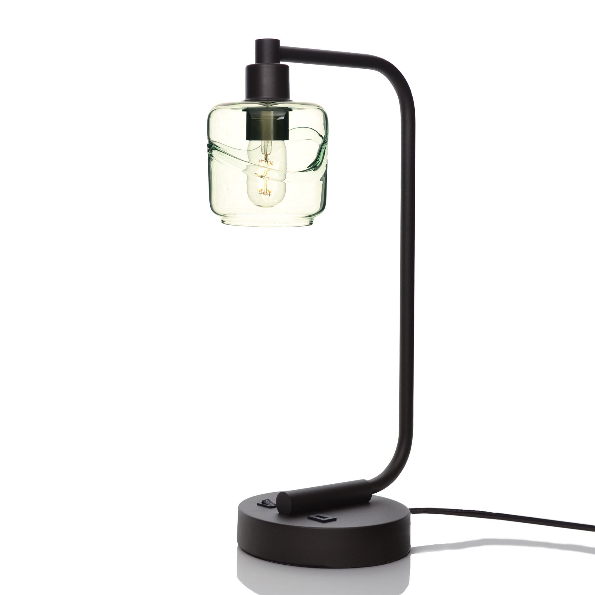 601 Table Lamp-Glass-Bicycle Glass Co - Hotshop-Swell-Eco Clear-Matte Black-Bicycle Glass Co
