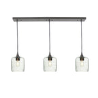 603 3 Pendant Linear Chandelier-Glass-Bicycle Glass Co - Hotshop-Antique Bronze - 4ft Downrod-Lunar-Eco Clear-Bicycle Glass Co
