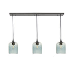 603 3 Pendant Linear Chandelier-Glass-Bicycle Glass Co - Hotshop-Antique Bronze - 4ft Downrod-Lunar-Slate Gray-Bicycle Glass Co