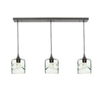 603 3 Pendant Linear Chandelier-Glass-Bicycle Glass Co - Hotshop-Antique Bronze - 4ft Downrod-Swell-Eco Clear-Bicycle Glass Co