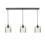 603 3 Pendant Linear Chandelier-Glass-Bicycle Glass Co - Hotshop-Antique Bronze - 8ft Downrod-Spun-Eco Clear-Bicycle Glass Co