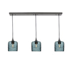 603 3 Pendant Linear Chandelier-Glass-Bicycle Glass Co - Hotshop-Antique Bronze - 8ft Downrod-Spun-Slate Gray-Bicycle Glass Co