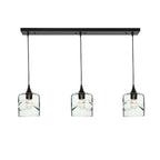 603 3 Pendant Linear Chandelier-Glass-Bicycle Glass Co - Hotshop-Matte Black - 8ft Downrod-Swell-Eco Clear-Bicycle Glass Co