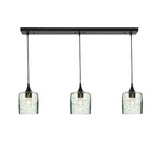 603 3 Pendant Linear Chandelier-Glass-Bicycle Glass Co - Hotshop-Matte Black - 8ft Downrod-Spun-Eco Clear-Bicycle Glass Co