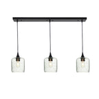 603 3 Pendant Linear Chandelier-Glass-Bicycle Glass Co - Hotshop-Matte Black - Custom-Lunar-Eco Clear-Bicycle Glass Co