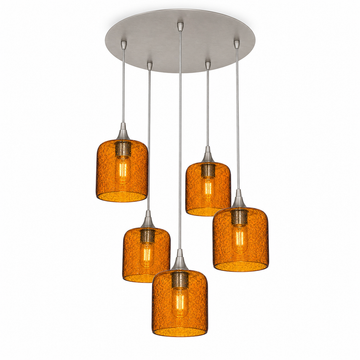 Brushed Nickel - 4ft Cord / Lunar / Golden Amber
