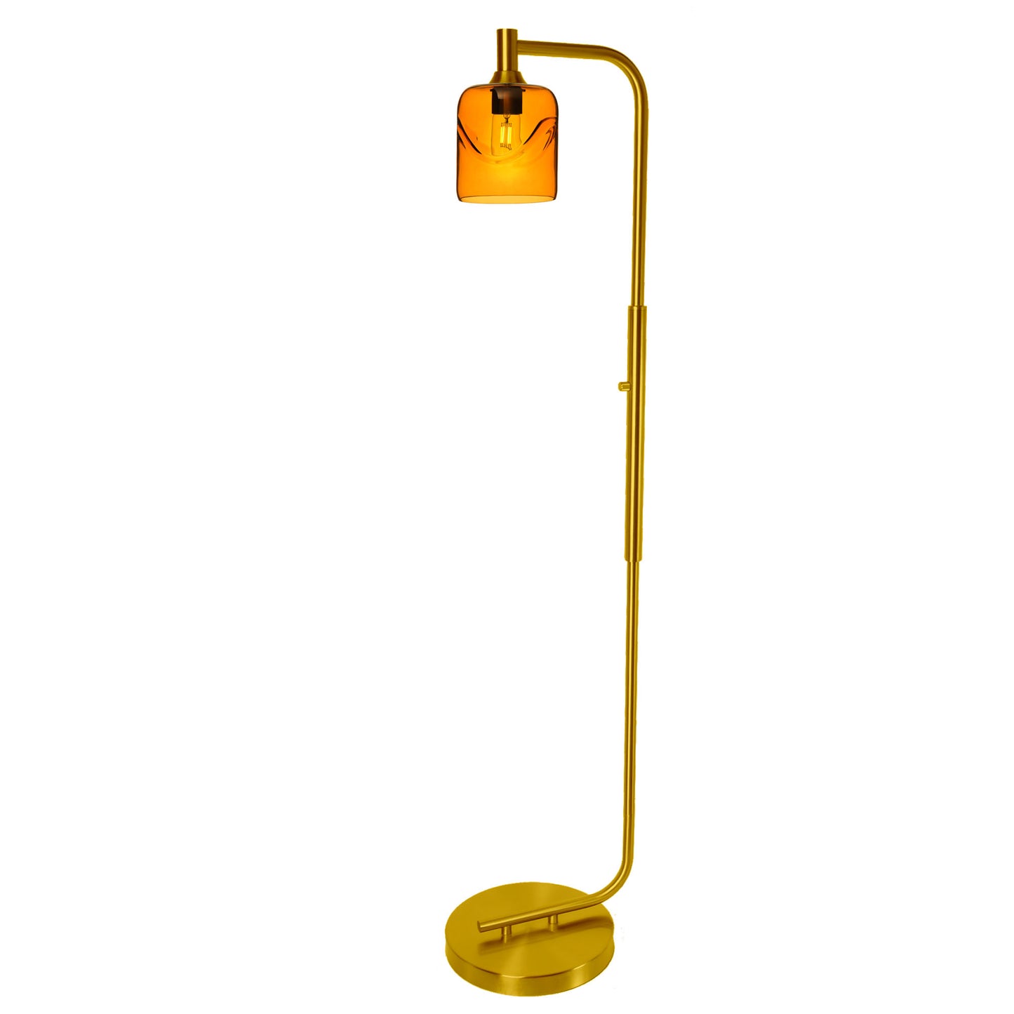 603 Floor Lamp-Glass-Bicycle Glass Co - Hotshop-Lunar-Steel Blue-Brushed Nickel-Bicycle Glass Co