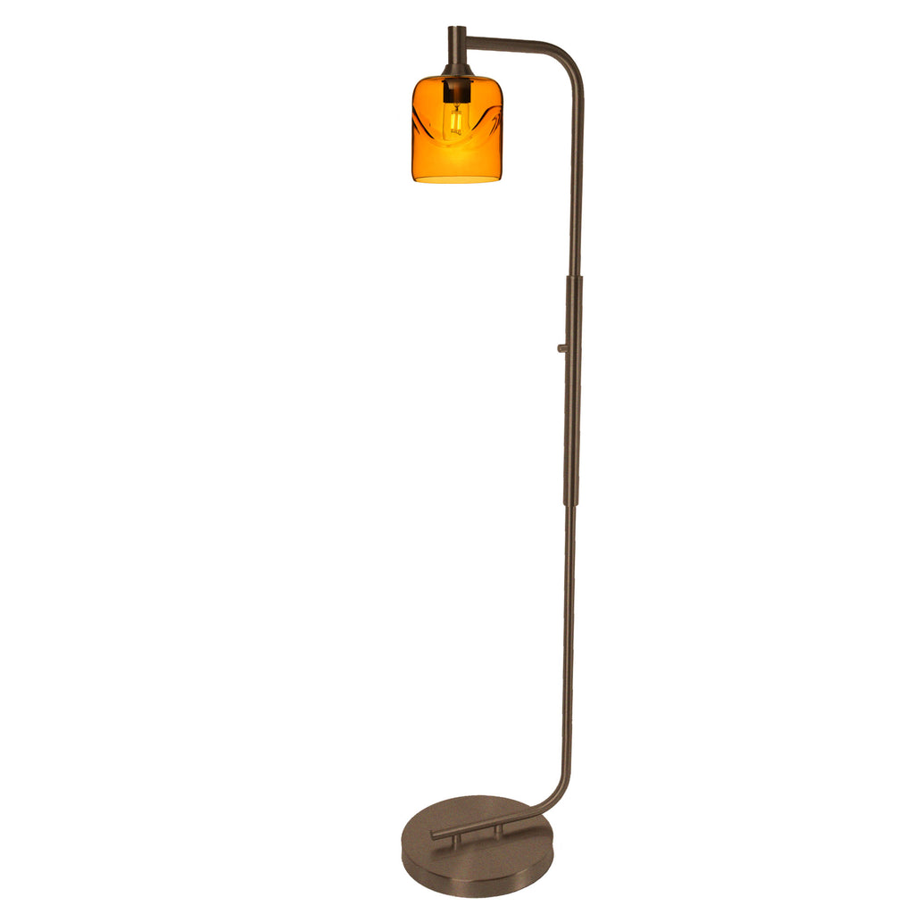 603 Floor Lamp-Glass-Bicycle Glass Co - Hotshop-Lunar-Steel Blue-Brushed Nickel-Bicycle Glass Co