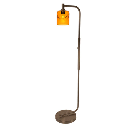 603 Floor Lamp-Glass-Bicycle Glass Co - Hotshop-Lunar-Steel Blue-Brushed Nickel-Bicycle Glass Co