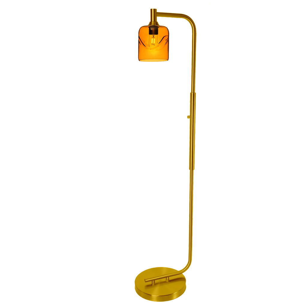 603 Floor Lamp-Glass-Bicycle Glass Co - Hotshop-Lunar-Steel Blue-Brushed Nickel-Bicycle Glass Co