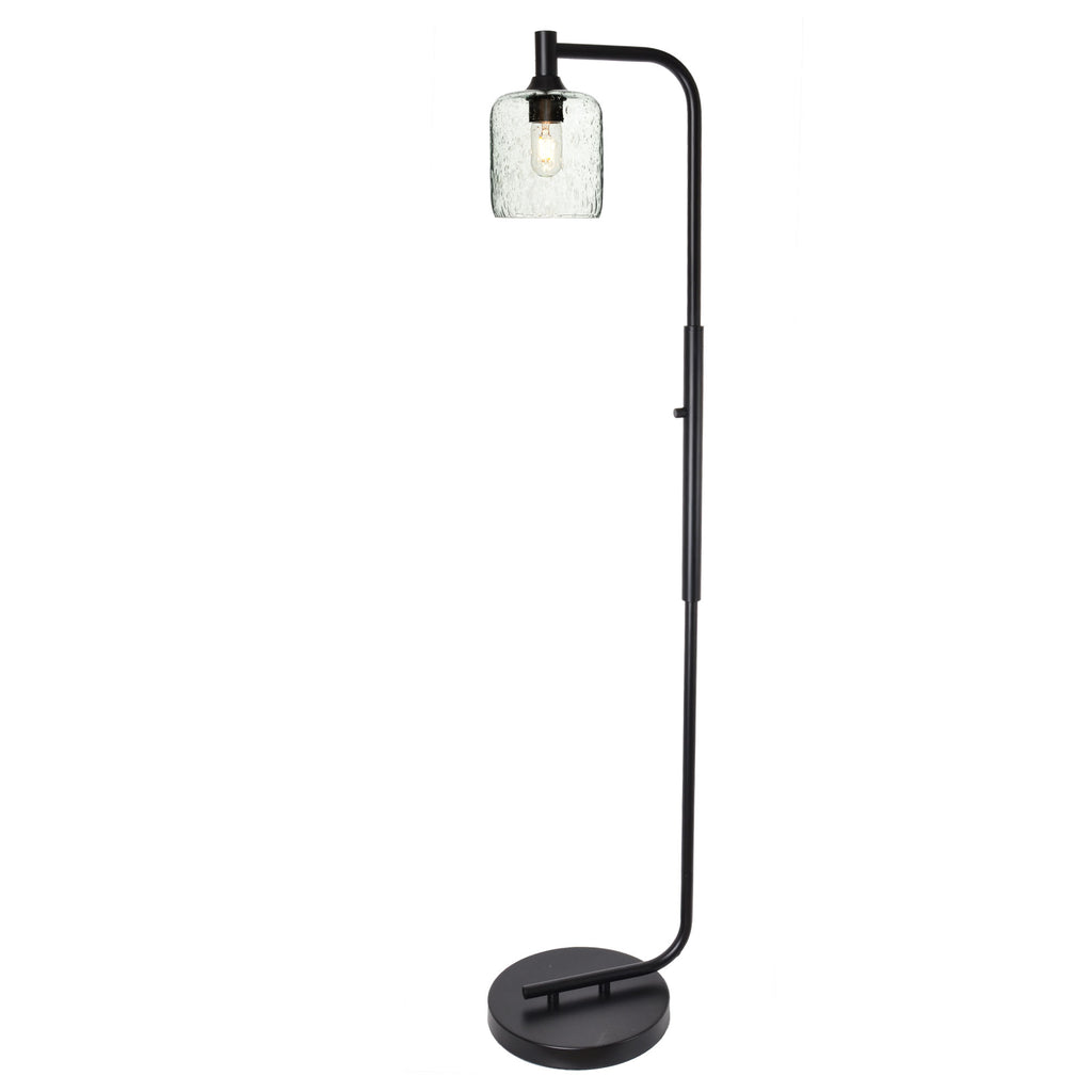 603 Floor Lamp-Glass-Bicycle Glass Co - Hotshop-Lunar-Steel Blue-Brushed Nickel-Bicycle Glass Co