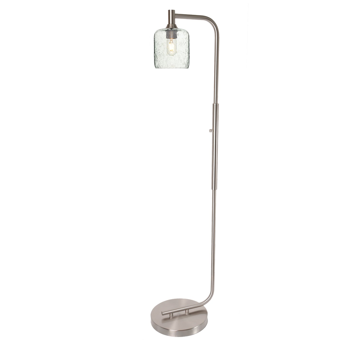 603 Floor Lamp-Glass-Bicycle Glass Co - Hotshop-Lunar-Steel Blue-Brushed Nickel-Bicycle Glass Co
