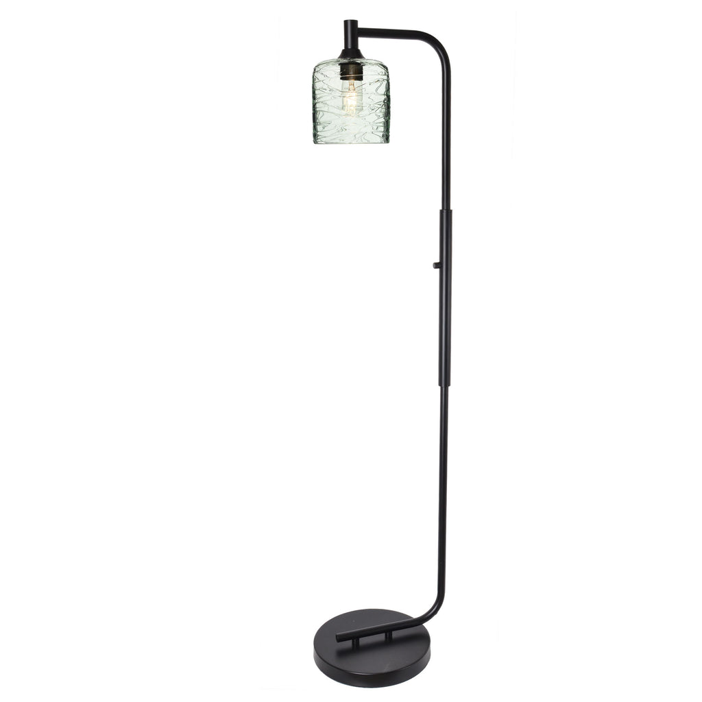 603 Floor Lamp-Glass-Bicycle Glass Co - Hotshop-Lunar-Steel Blue-Brushed Nickel-Bicycle Glass Co