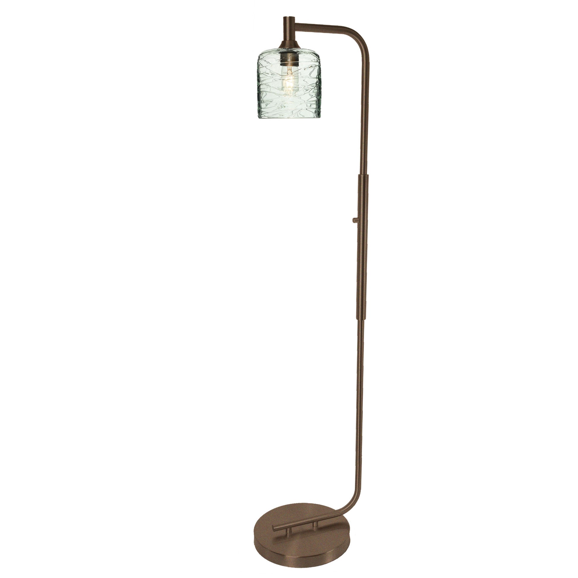 603 Floor Lamp-Glass-Bicycle Glass Co - Hotshop-Lunar-Steel Blue-Brushed Nickel-Bicycle Glass Co