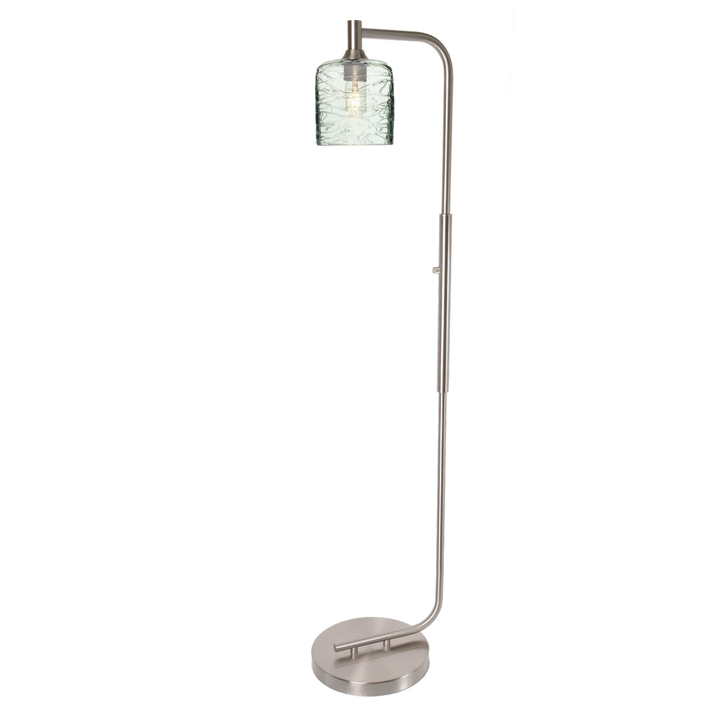 603 Floor Lamp-Glass-Bicycle Glass Co - Hotshop-Lunar-Steel Blue-Brushed Nickel-Bicycle Glass Co