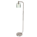 603 Floor Lamp-Glass-Bicycle Glass Co - Hotshop-Lunar-Steel Blue-Brushed Nickel-Bicycle Glass Co