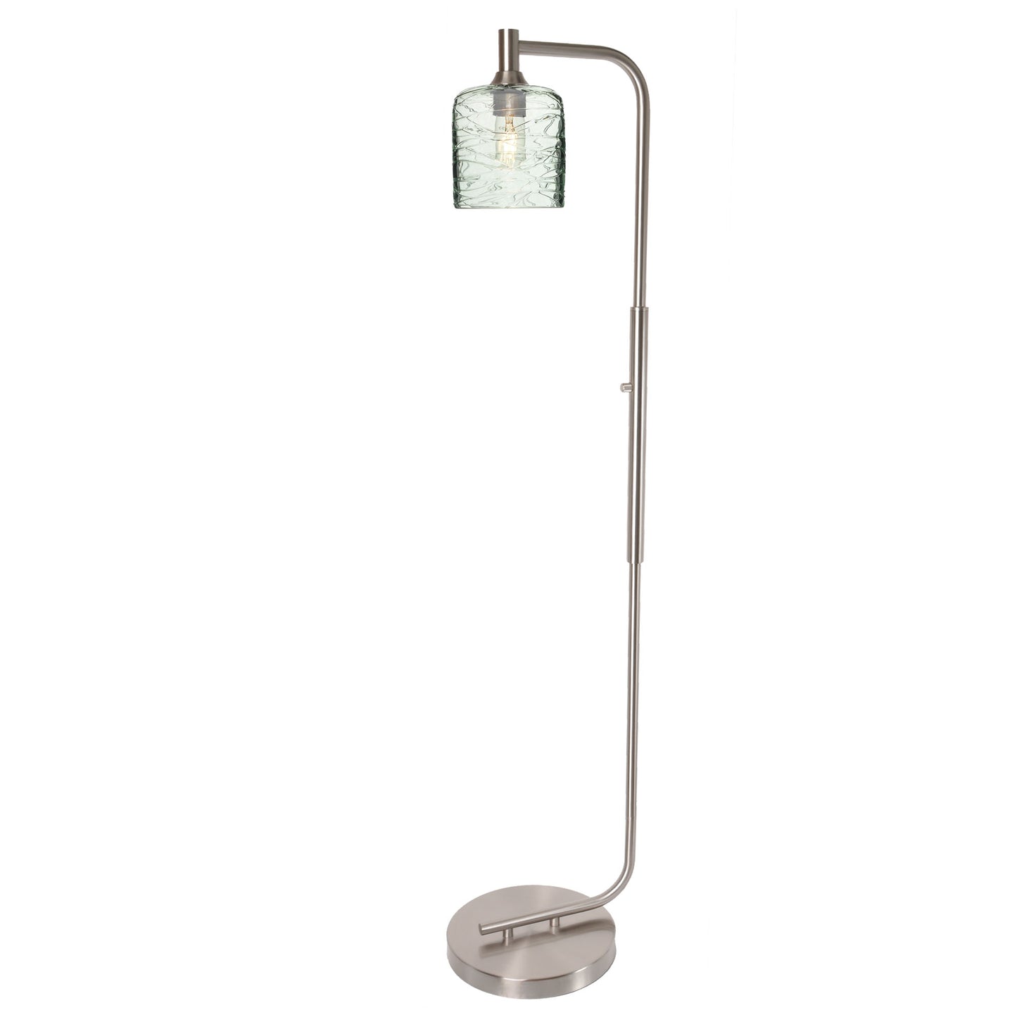 603 Floor Lamp-Glass-Bicycle Glass Co - Hotshop-Lunar-Steel Blue-Brushed Nickel-Bicycle Glass Co