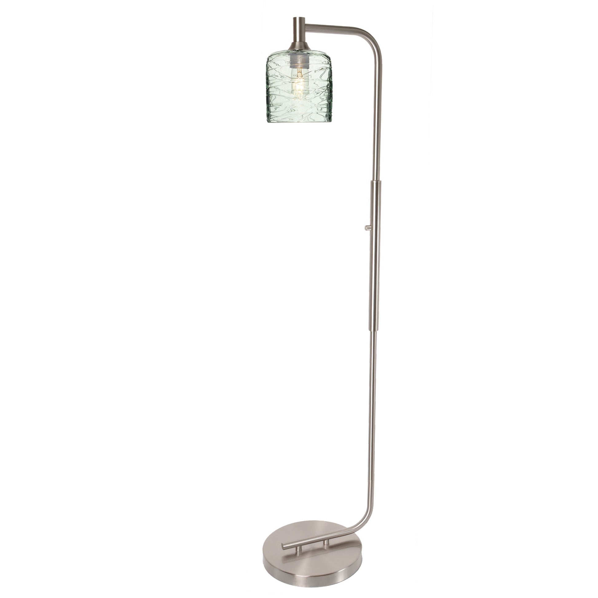 603 Floor Lamp-Glass-Bicycle Glass Co - Hotshop-Lunar-Steel Blue-Brushed Nickel-Bicycle Glass Co
