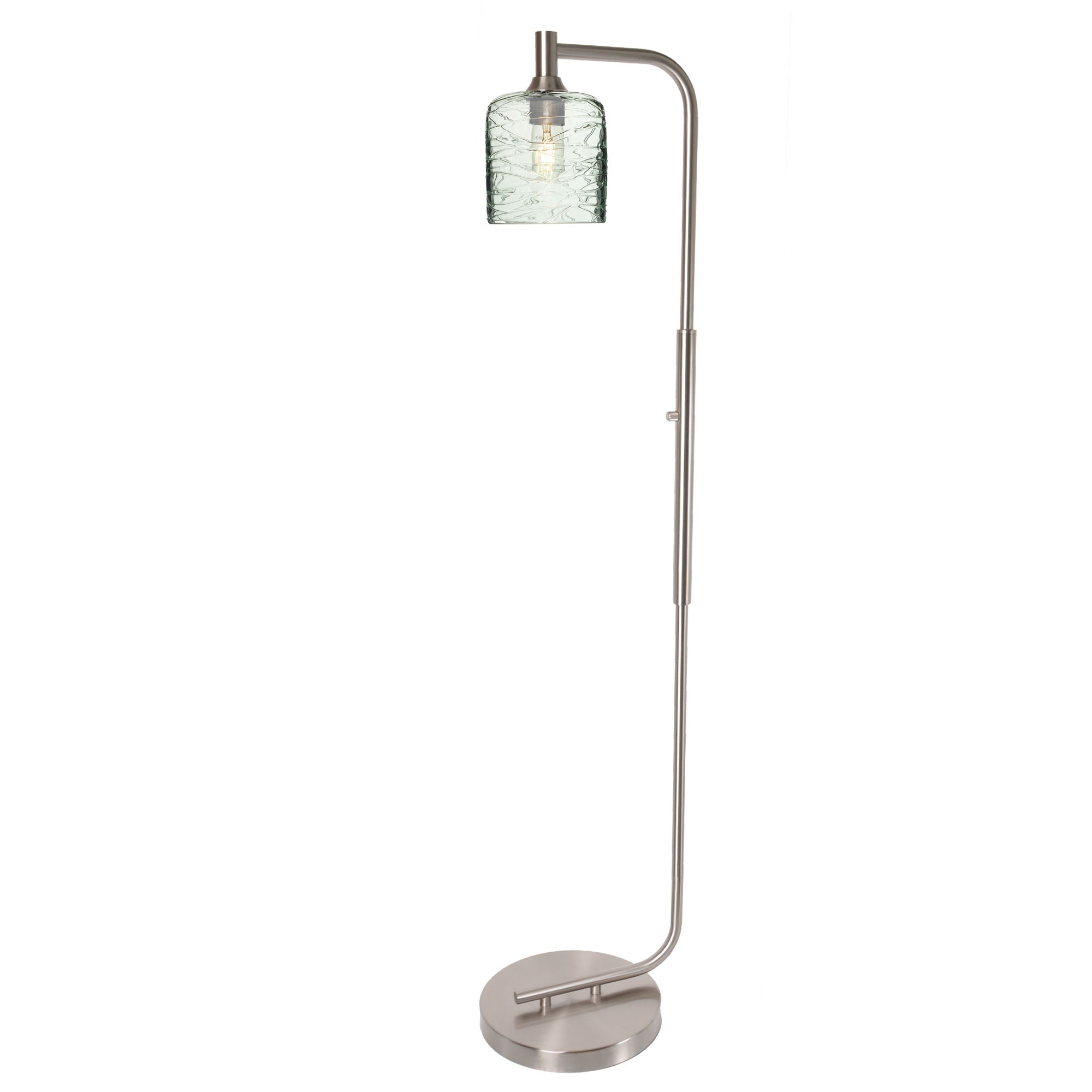 603 Floor Lamp-Glass-Bicycle Glass Co - Hotshop-Lunar-Steel Blue-Brushed Nickel-Bicycle Glass Co