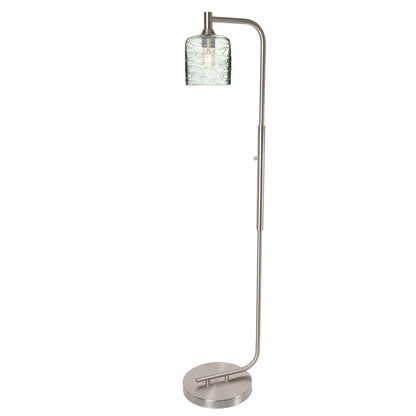 603 Floor Lamp-Glass-Bicycle Glass Co - Hotshop-Lunar-Steel Blue-Brushed Nickel-Bicycle Glass Co