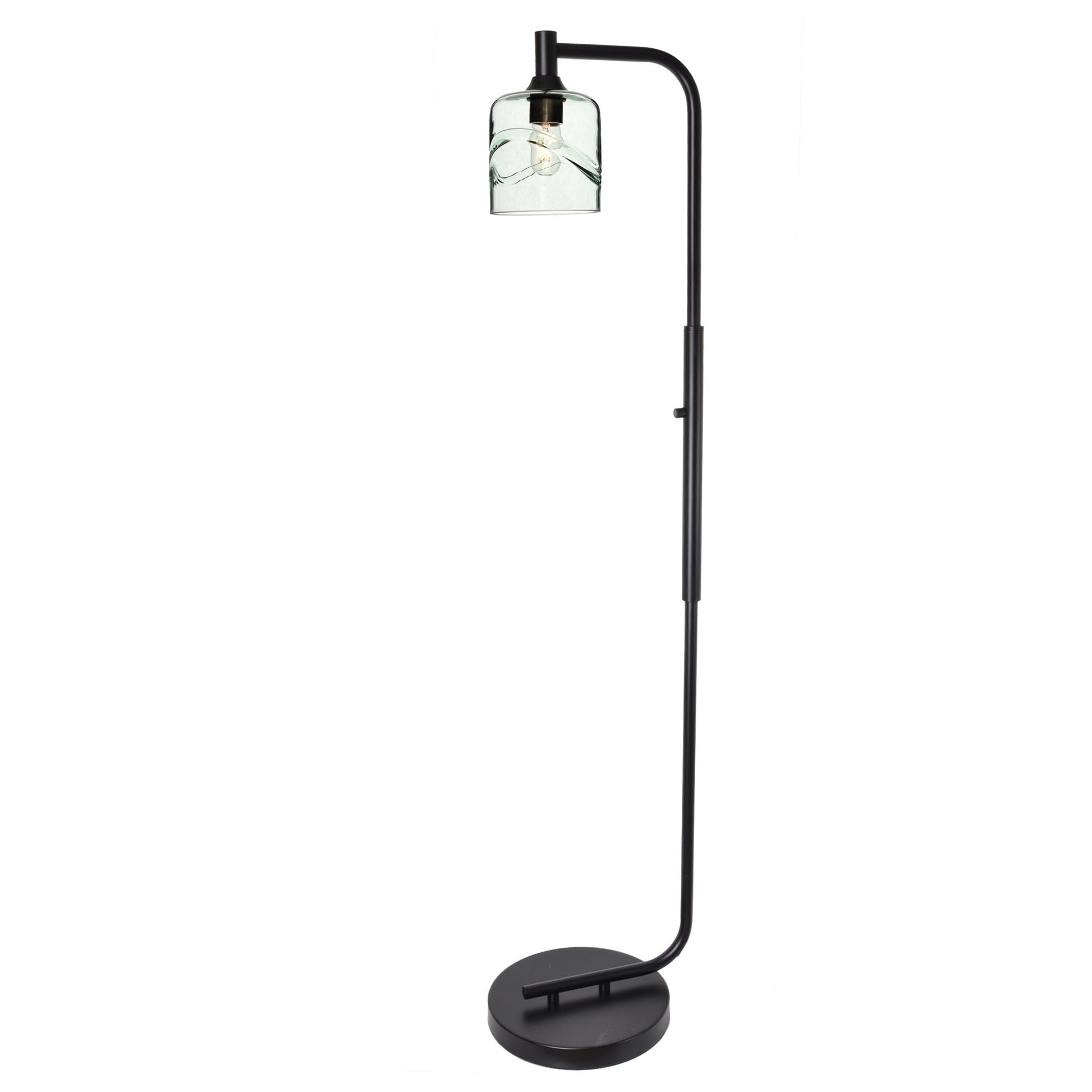 603 Floor Lamp-Glass-Bicycle Glass Co - Hotshop-Lunar-Steel Blue-Brushed Nickel-Bicycle Glass Co