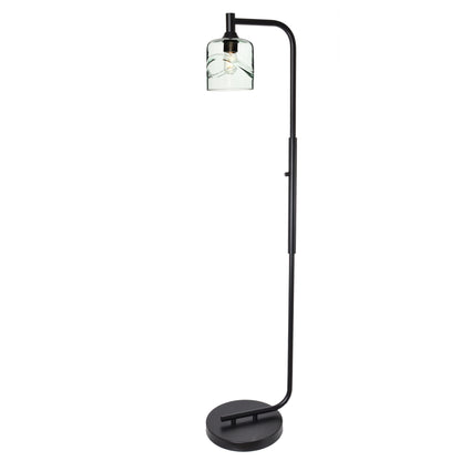 603 Floor Lamp-Glass-Bicycle Glass Co - Hotshop-Lunar-Steel Blue-Brushed Nickel-Bicycle Glass Co