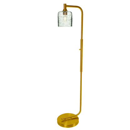 603 Floor Lamp-Glass-Bicycle Glass Co - Hotshop-Lunar-Steel Blue-Brushed Nickel-Bicycle Glass Co