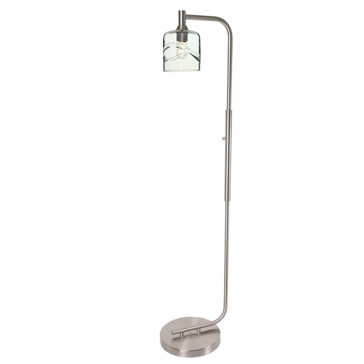 603 Floor Lamp-Glass-Bicycle Glass Co - Hotshop-Lunar-Steel Blue-Brushed Nickel-Bicycle Glass Co