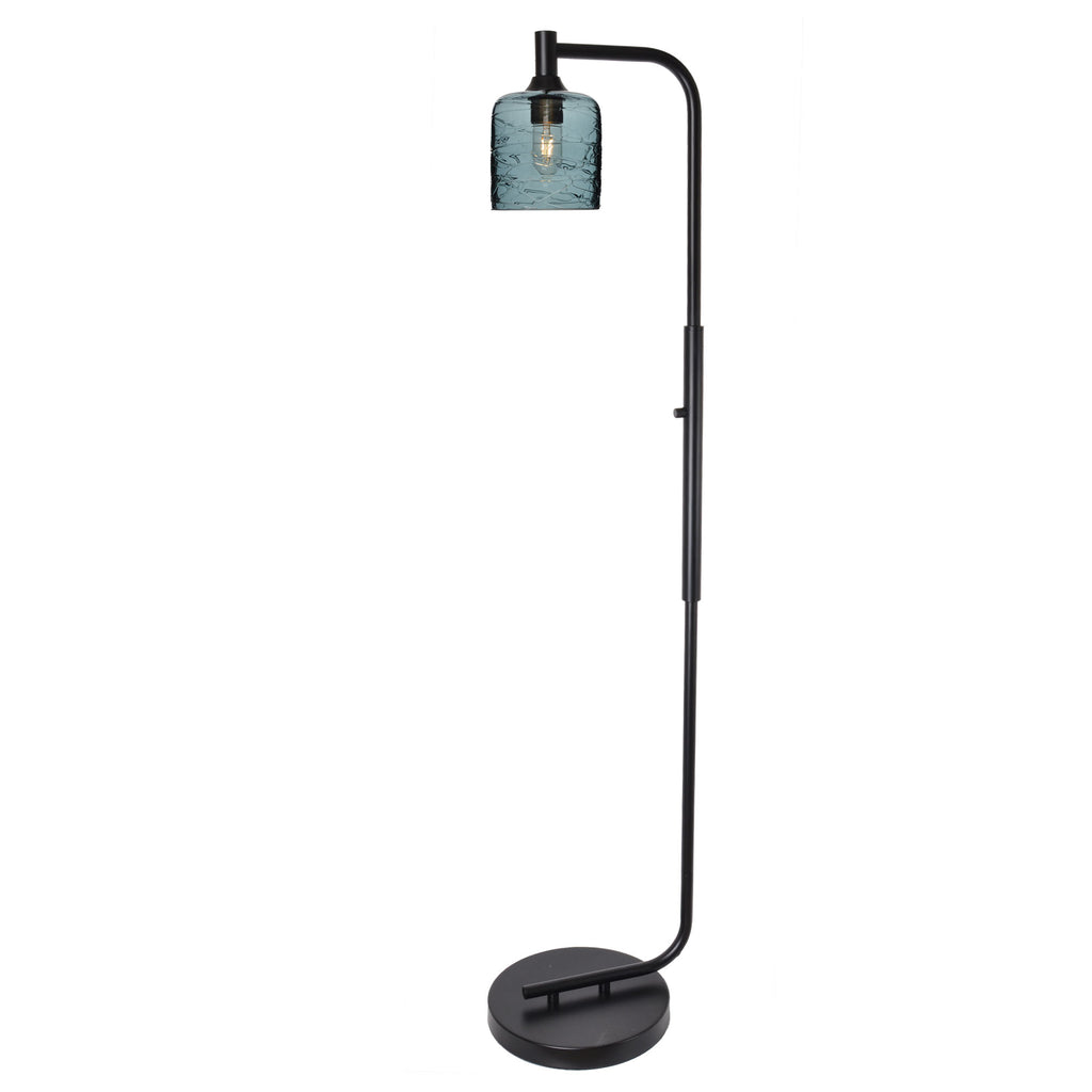 603 Floor Lamp-Glass-Bicycle Glass Co - Hotshop-Lunar-Steel Blue-Brushed Nickel-Bicycle Glass Co