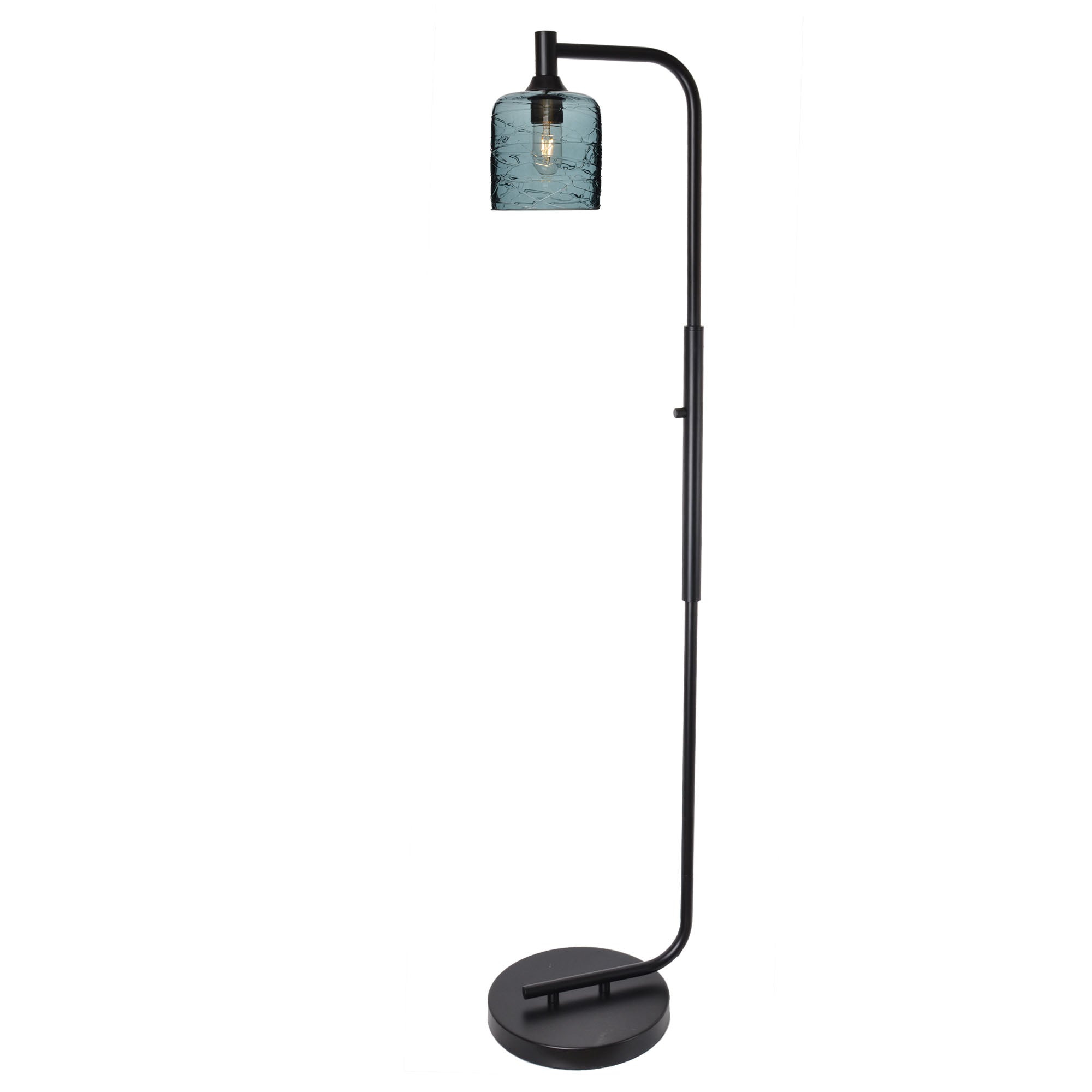 603 Floor Lamp-Glass-Bicycle Glass Co - Hotshop-Lunar-Steel Blue-Brushed Nickel-Bicycle Glass Co