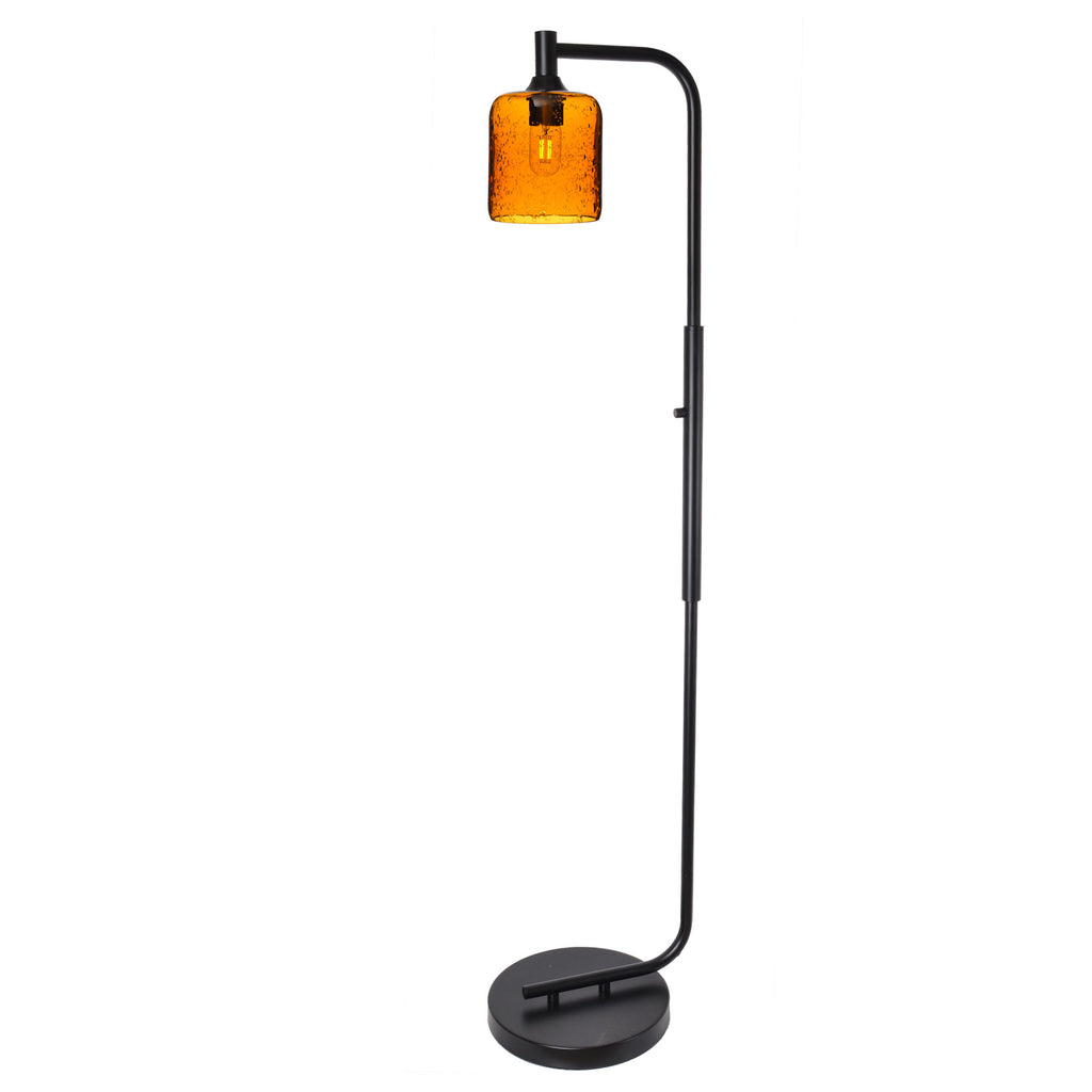 603 Floor Lamp-Glass-Bicycle Glass Co - Hotshop-Lunar-Steel Blue-Brushed Nickel-Bicycle Glass Co