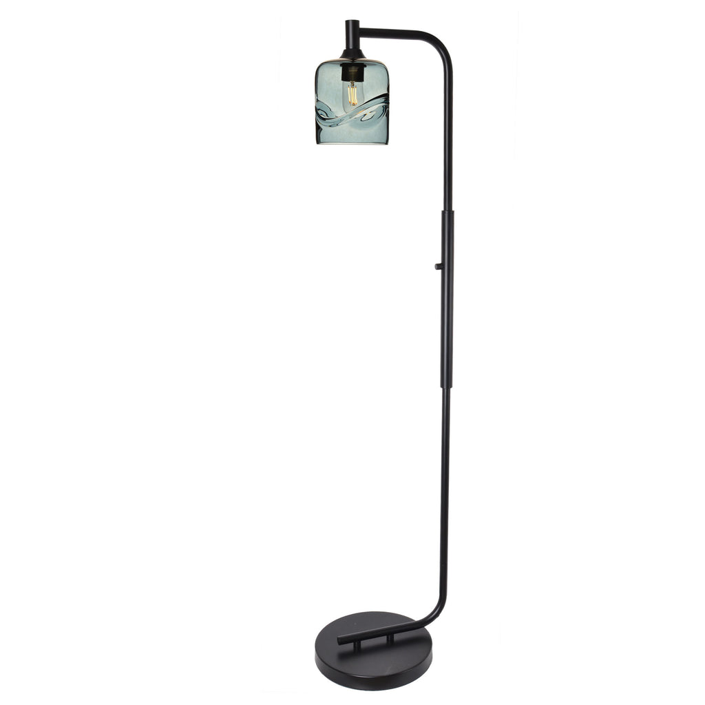 603 Floor Lamp-Glass-Bicycle Glass Co - Hotshop-Lunar-Steel Blue-Brushed Nickel-Bicycle Glass Co