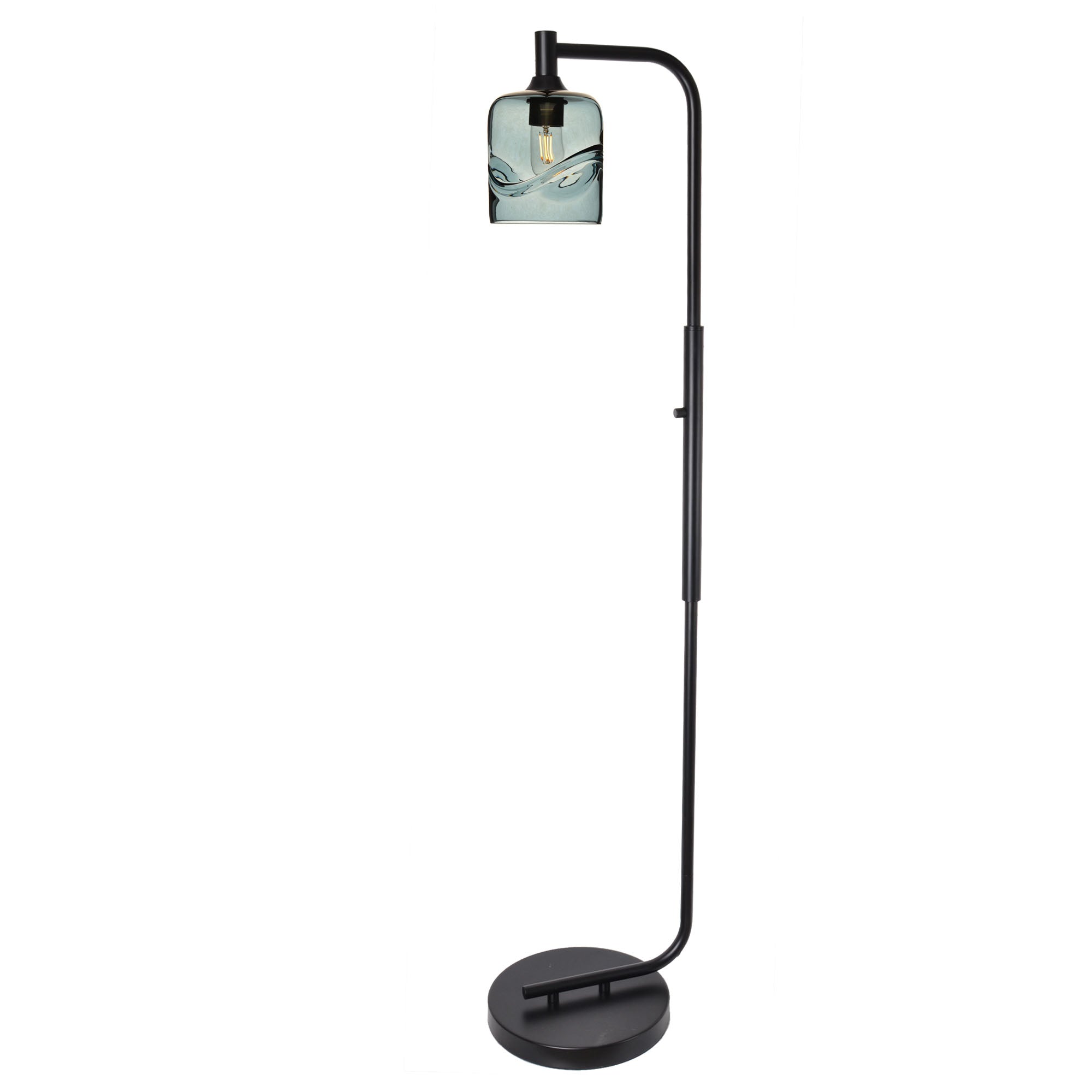 603 Floor Lamp-Glass-Bicycle Glass Co - Hotshop-Lunar-Steel Blue-Brushed Nickel-Bicycle Glass Co
