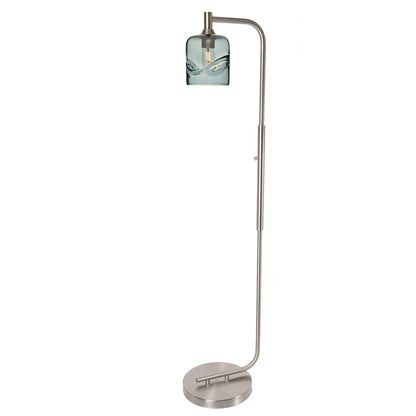 603 Floor Lamp-Glass-Bicycle Glass Co - Hotshop-Lunar-Steel Blue-Brushed Nickel-Bicycle Glass Co