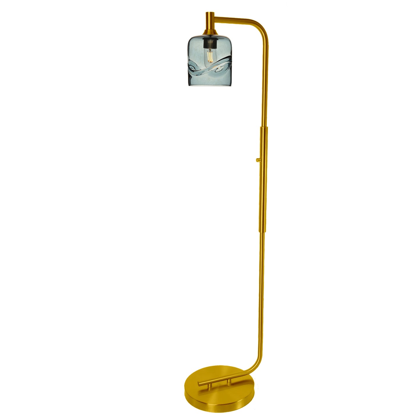 603 Floor Lamp-Glass-Bicycle Glass Co - Hotshop-Lunar-Steel Blue-Brushed Nickel-Bicycle Glass Co