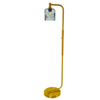 603 Floor Lamp-Glass-Bicycle Glass Co - Hotshop-Lunar-Steel Blue-Brushed Nickel-Bicycle Glass Co