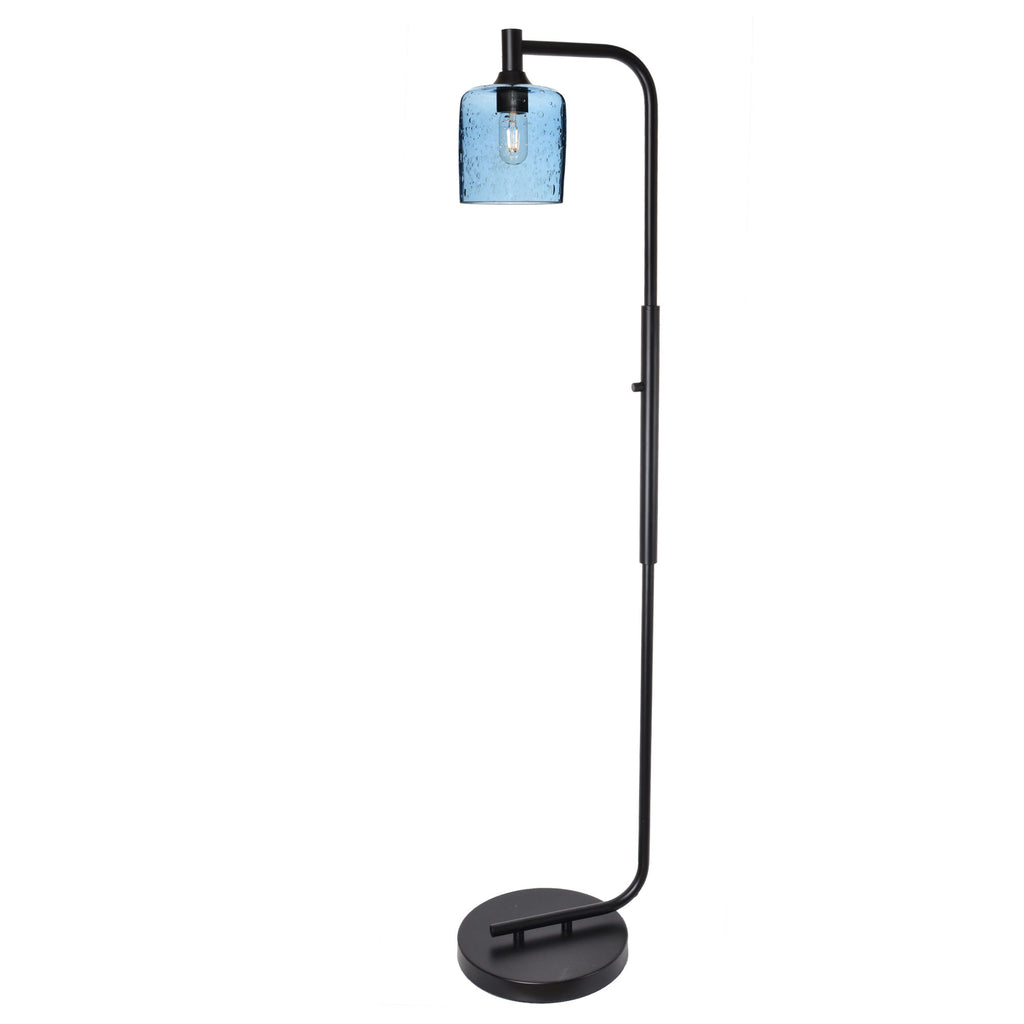 603 Floor Lamp-Glass-Bicycle Glass Co - Hotshop-Lunar-Steel Blue-Brushed Nickel-Bicycle Glass Co