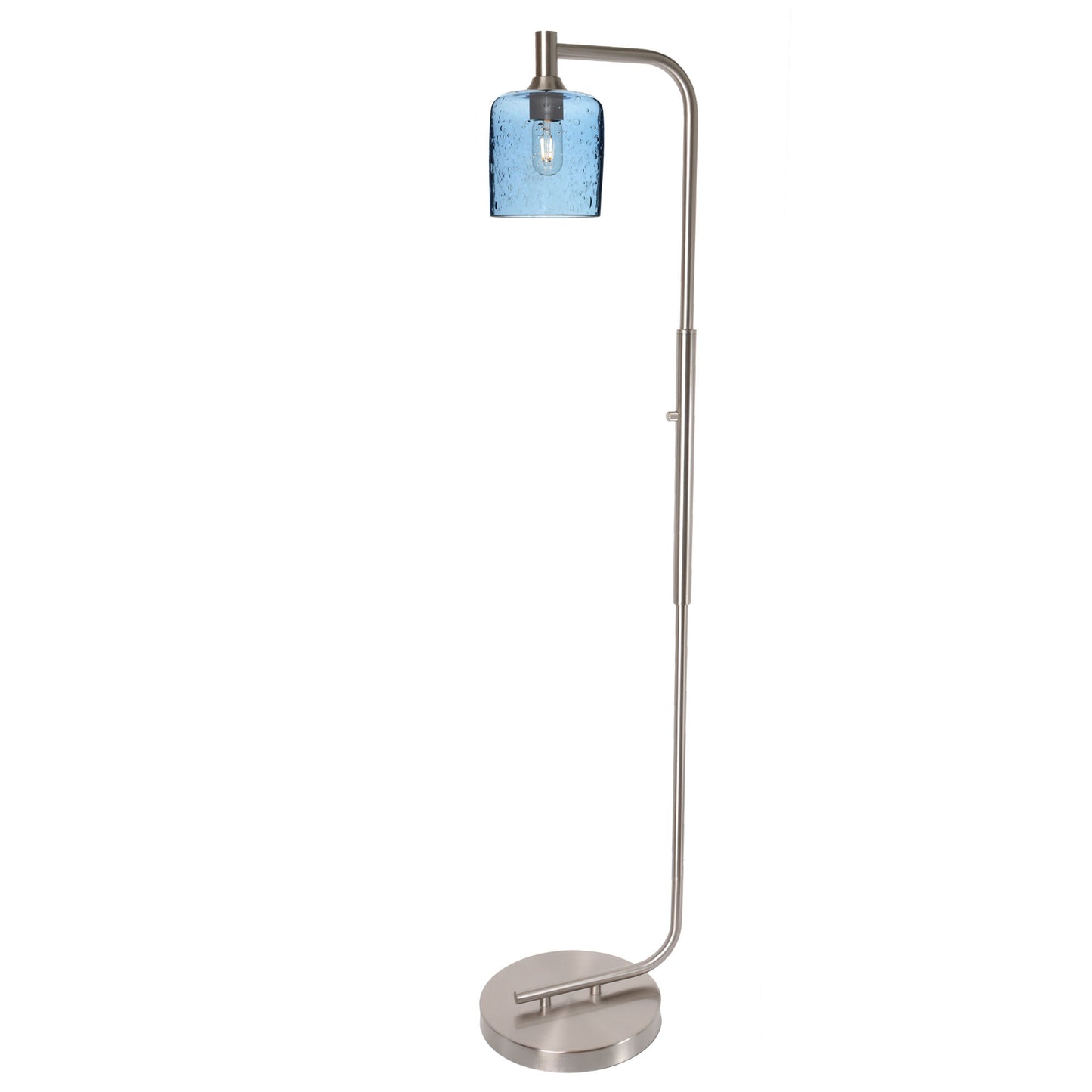 603 Floor Lamp-Glass-Bicycle Glass Co - Hotshop-Lunar-Steel Blue-Brushed Nickel-Bicycle Glass Co