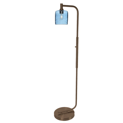603 Floor Lamp-Glass-Bicycle Glass Co - Hotshop-Lunar-Steel Blue-Brushed Nickel-Bicycle Glass Co