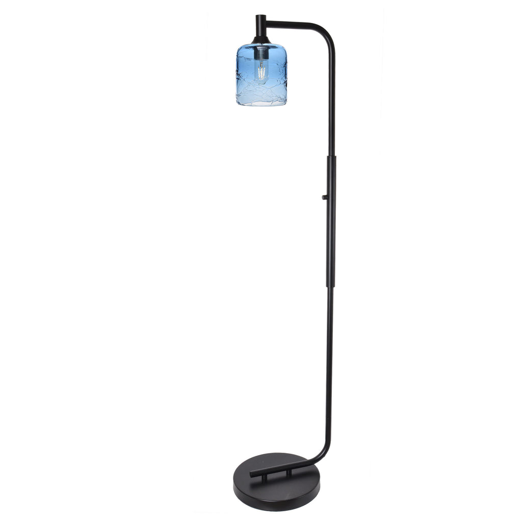 603 Floor Lamp-Glass-Bicycle Glass Co - Hotshop-Lunar-Steel Blue-Brushed Nickel-Bicycle Glass Co