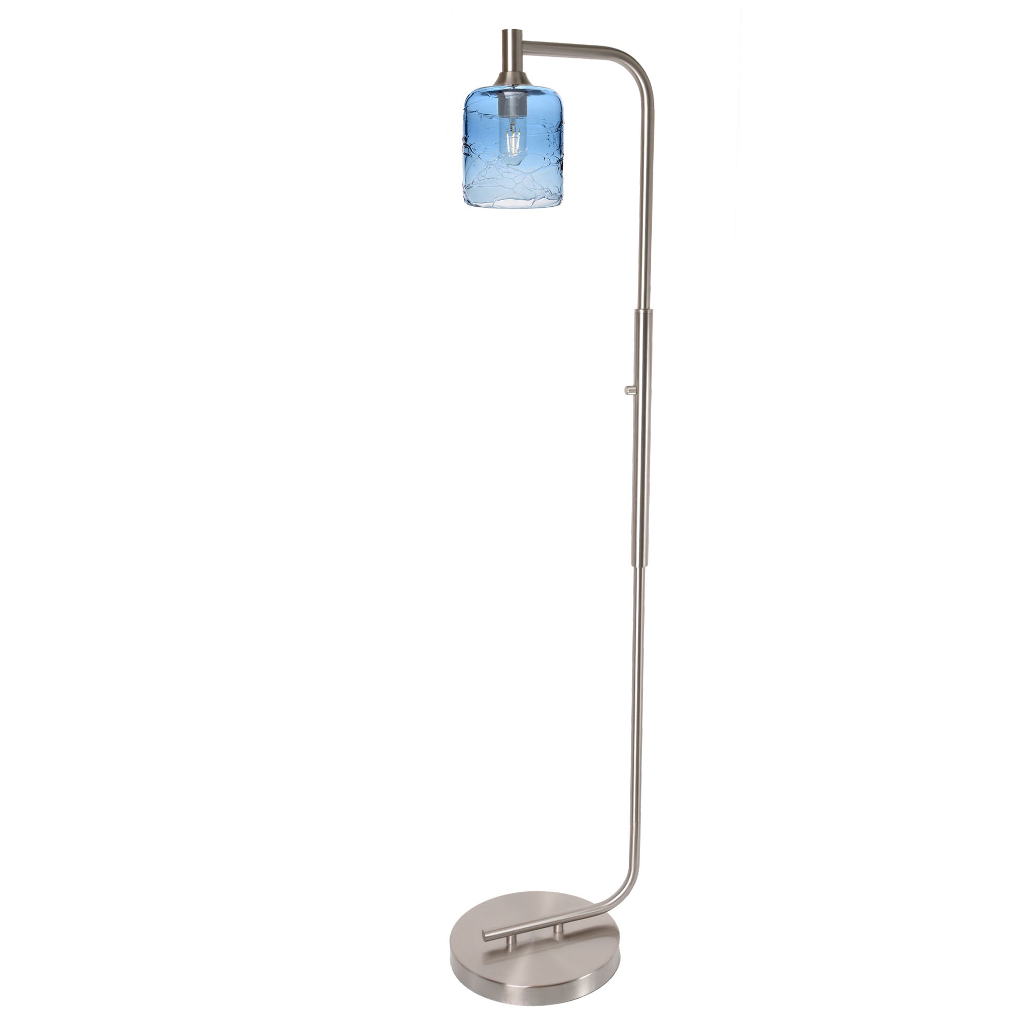 603 Floor Lamp-Glass-Bicycle Glass Co - Hotshop-Lunar-Steel Blue-Brushed Nickel-Bicycle Glass Co