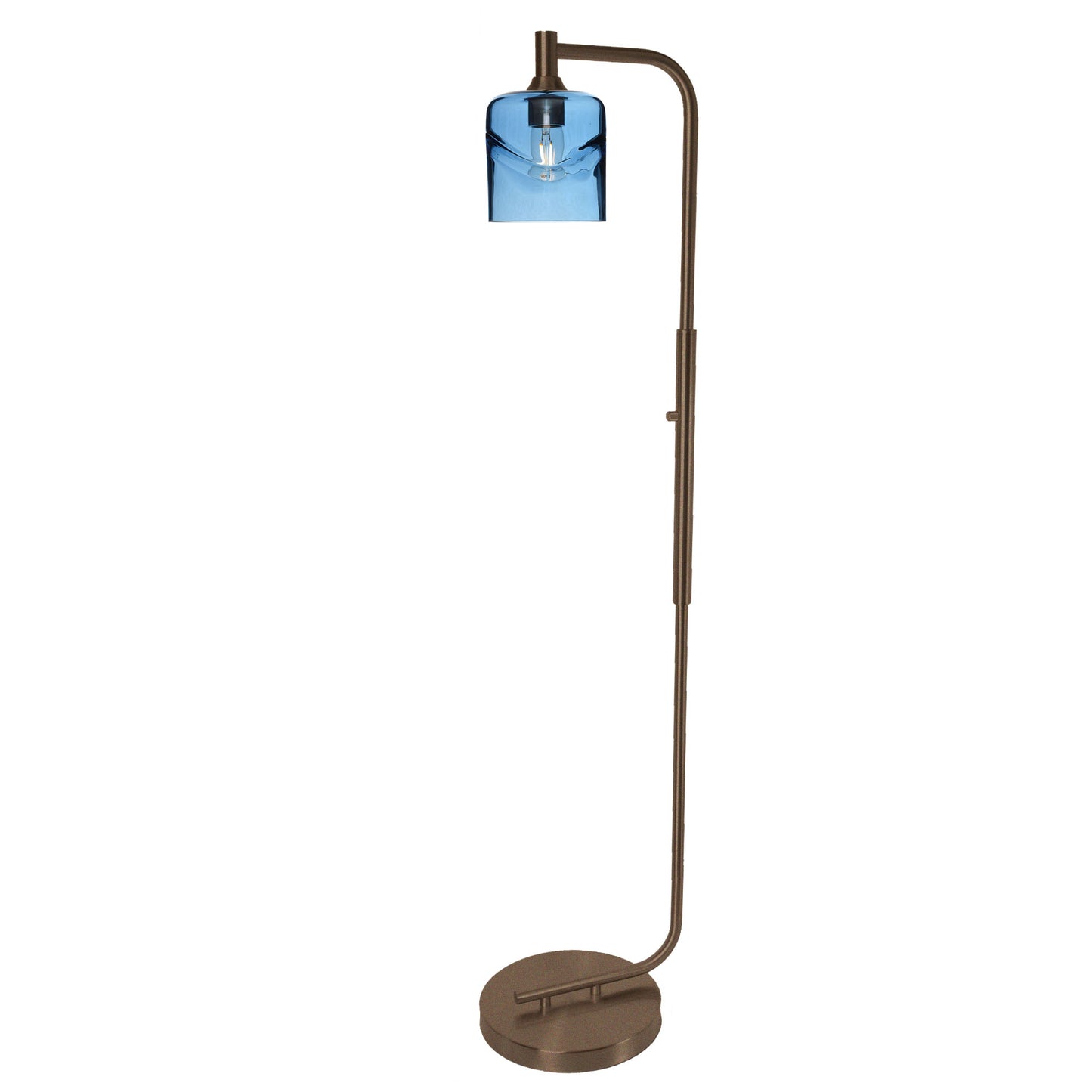 603 Floor Lamp-Glass-Bicycle Glass Co - Hotshop-Lunar-Steel Blue-Brushed Nickel-Bicycle Glass Co