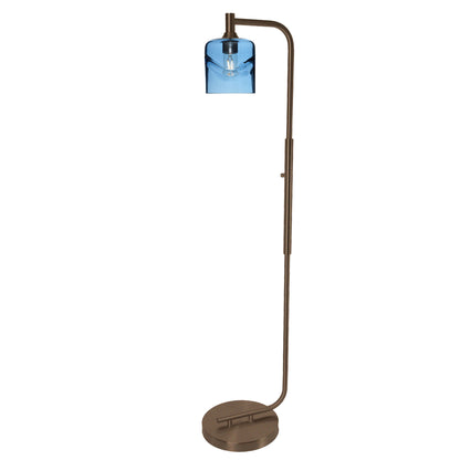 603 Floor Lamp-Glass-Bicycle Glass Co - Hotshop-Lunar-Steel Blue-Brushed Nickel-Bicycle Glass Co