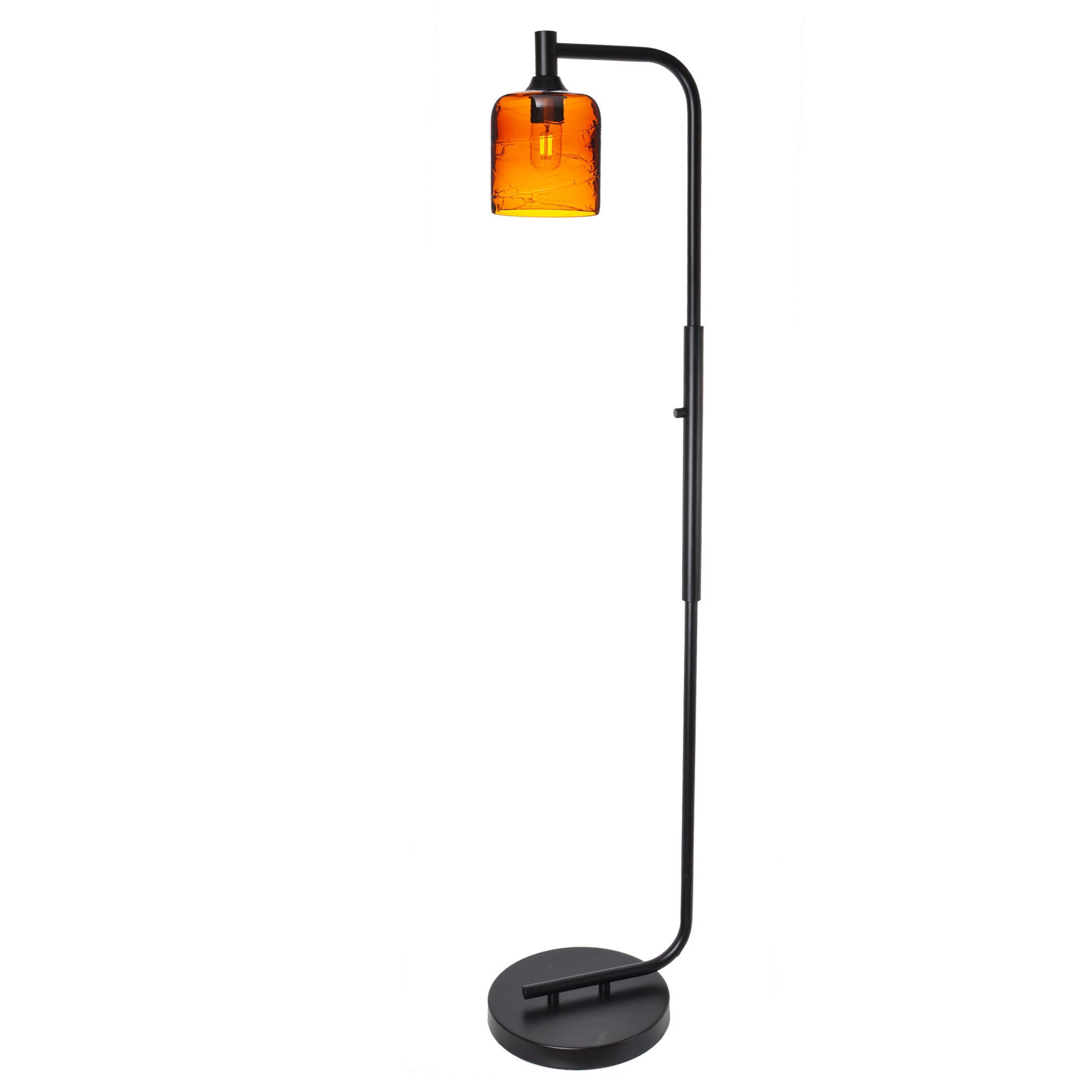 603 Floor Lamp-Glass-Bicycle Glass Co - Hotshop-Lunar-Steel Blue-Brushed Nickel-Bicycle Glass Co