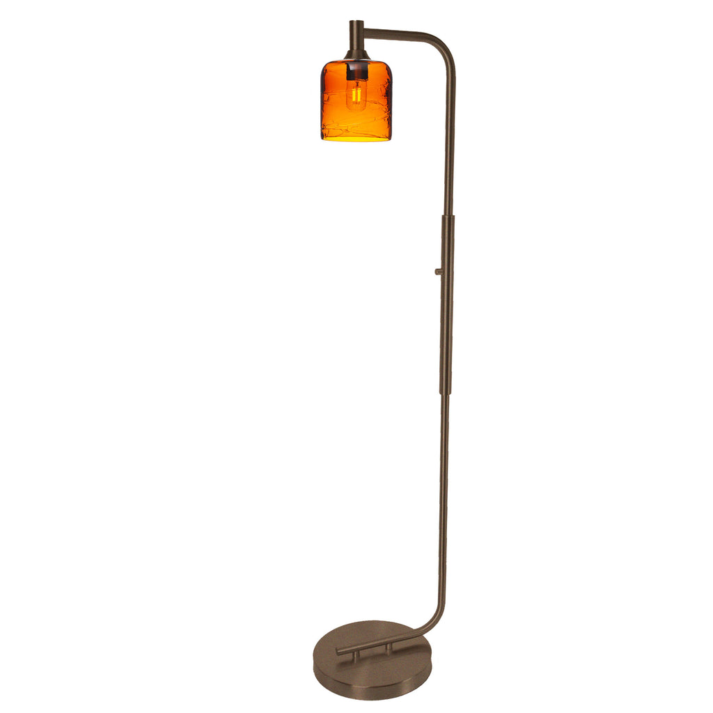 603 Floor Lamp-Glass-Bicycle Glass Co - Hotshop-Lunar-Steel Blue-Brushed Nickel-Bicycle Glass Co