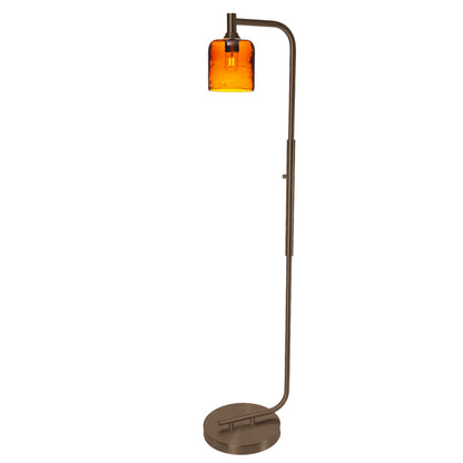 603 Floor Lamp-Glass-Bicycle Glass Co - Hotshop-Lunar-Steel Blue-Brushed Nickel-Bicycle Glass Co