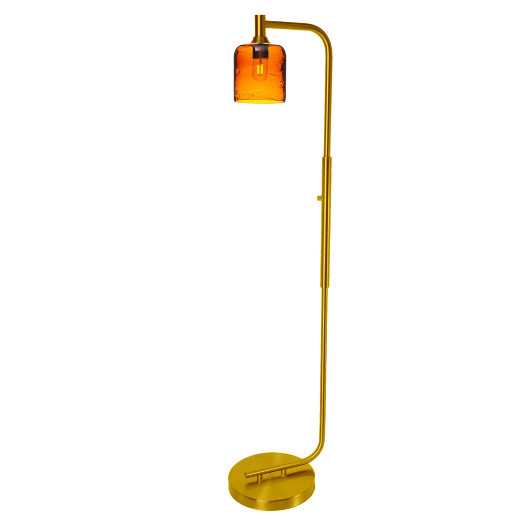603 Floor Lamp-Glass-Bicycle Glass Co - Hotshop-Lunar-Steel Blue-Brushed Nickel-Bicycle Glass Co